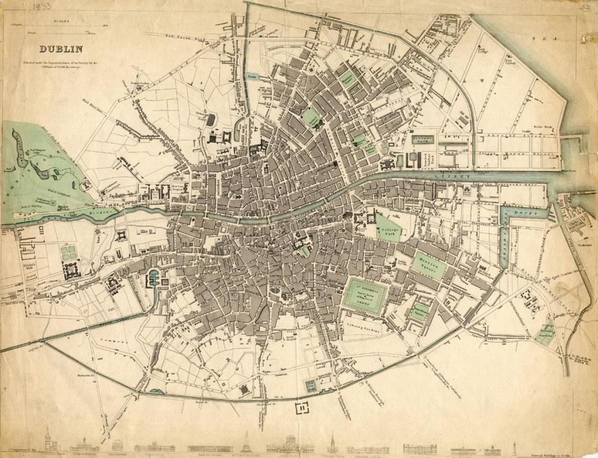 mappa di Dublino, nel 1916