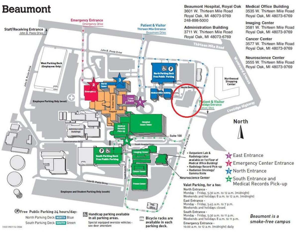 mappa di Beaumont hospital