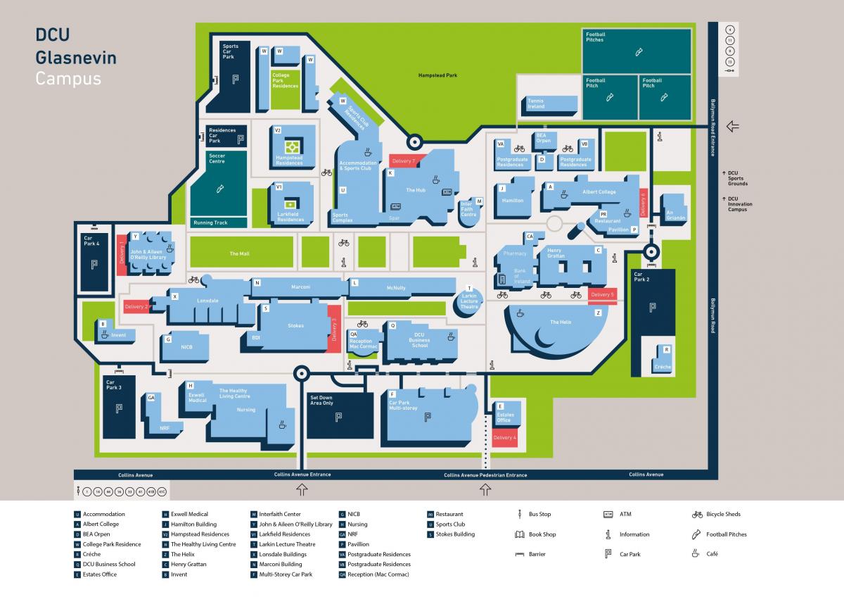DCU mappa del campus