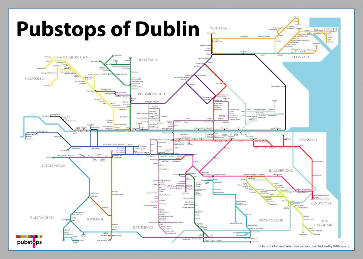 mappa di Dublino pub