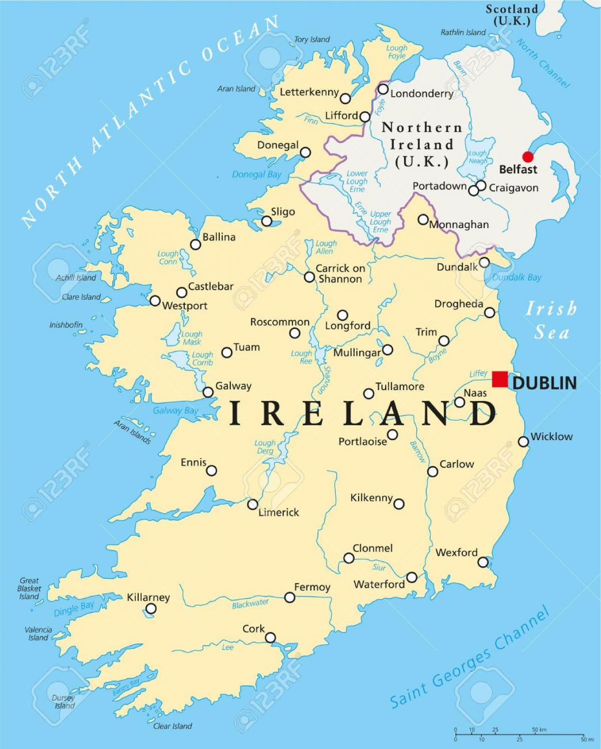 Dublino, irlanda mappa