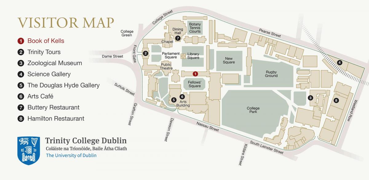 mappa del Trinity College