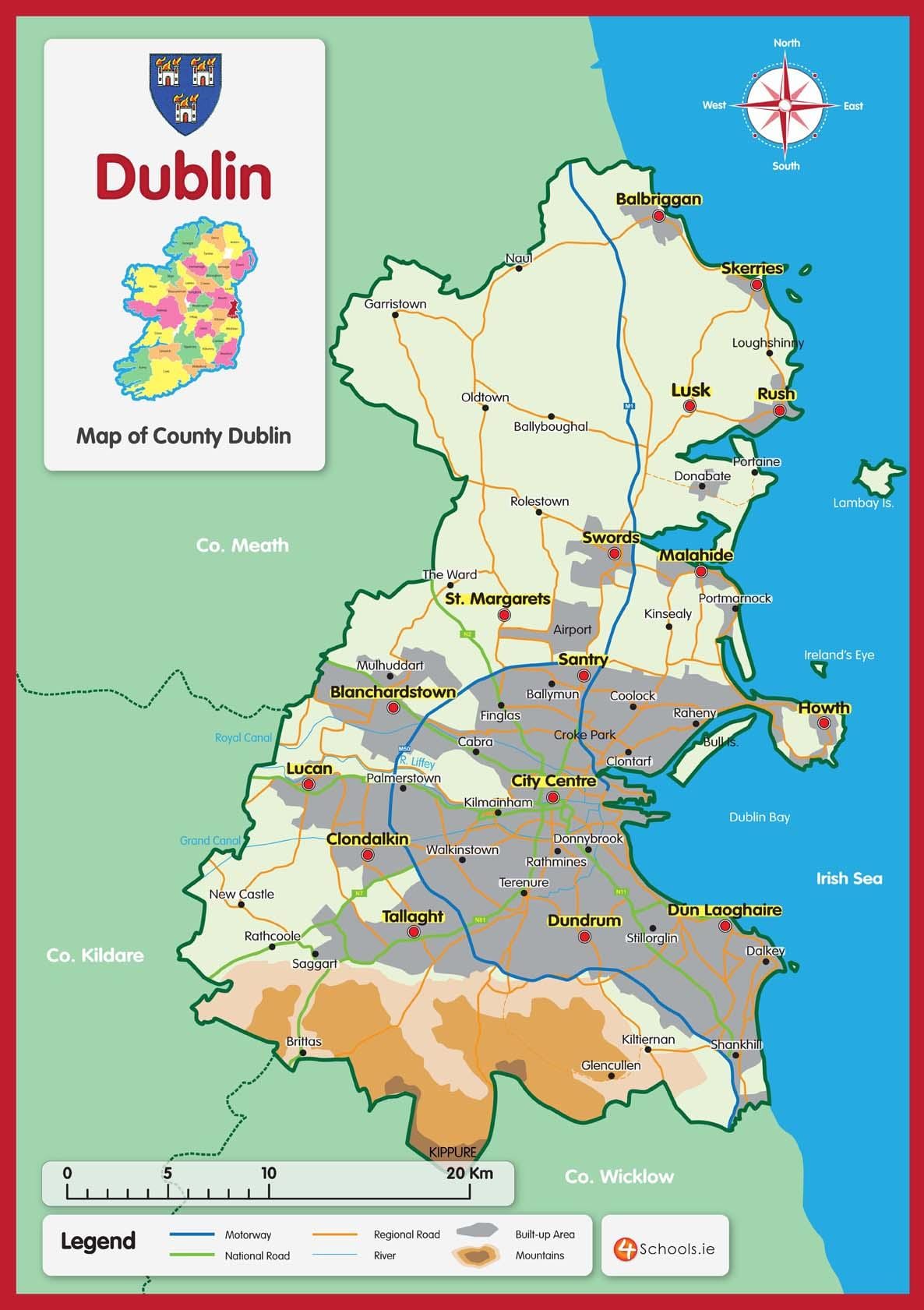 mappa di contea di Dublino