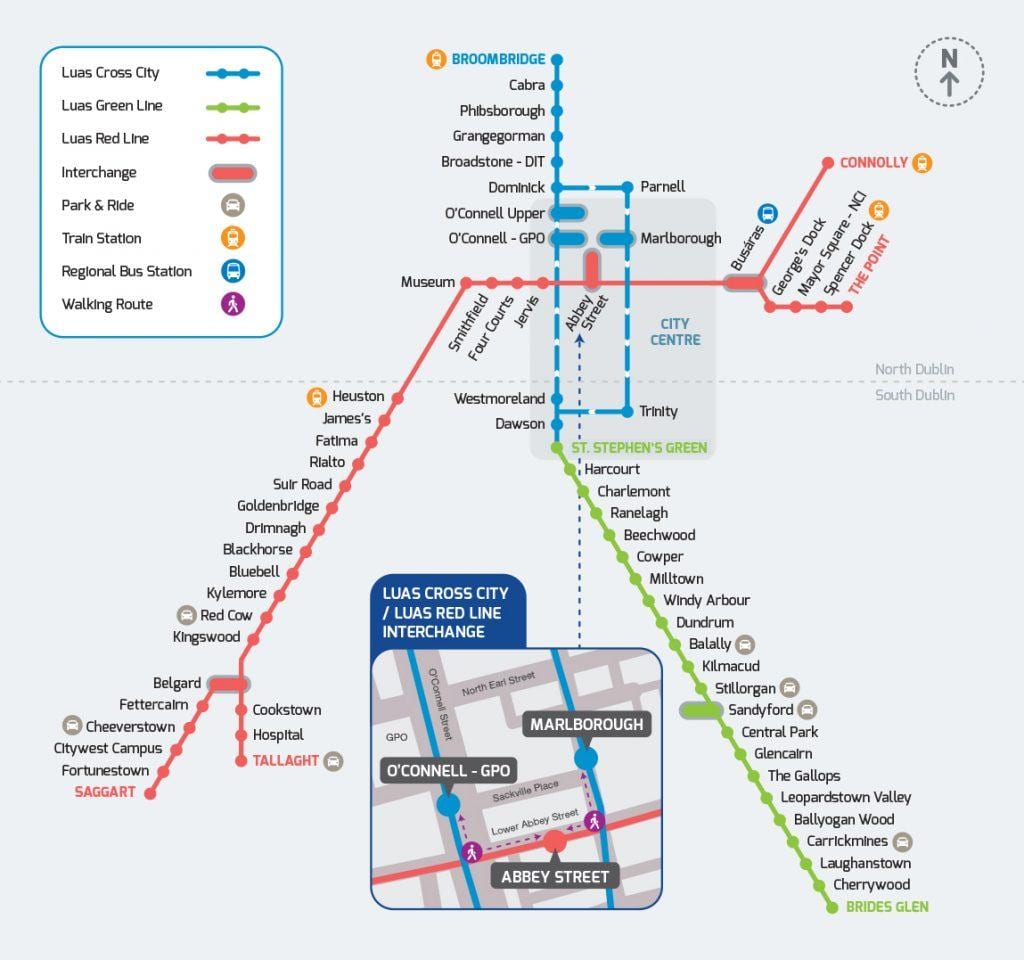 Luas cross city mappa del percorso