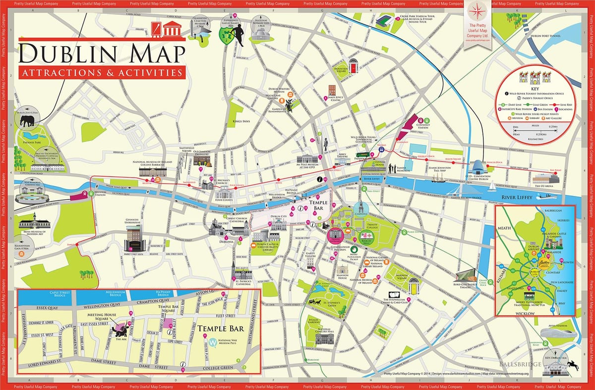 Centro città di dublino la mappa