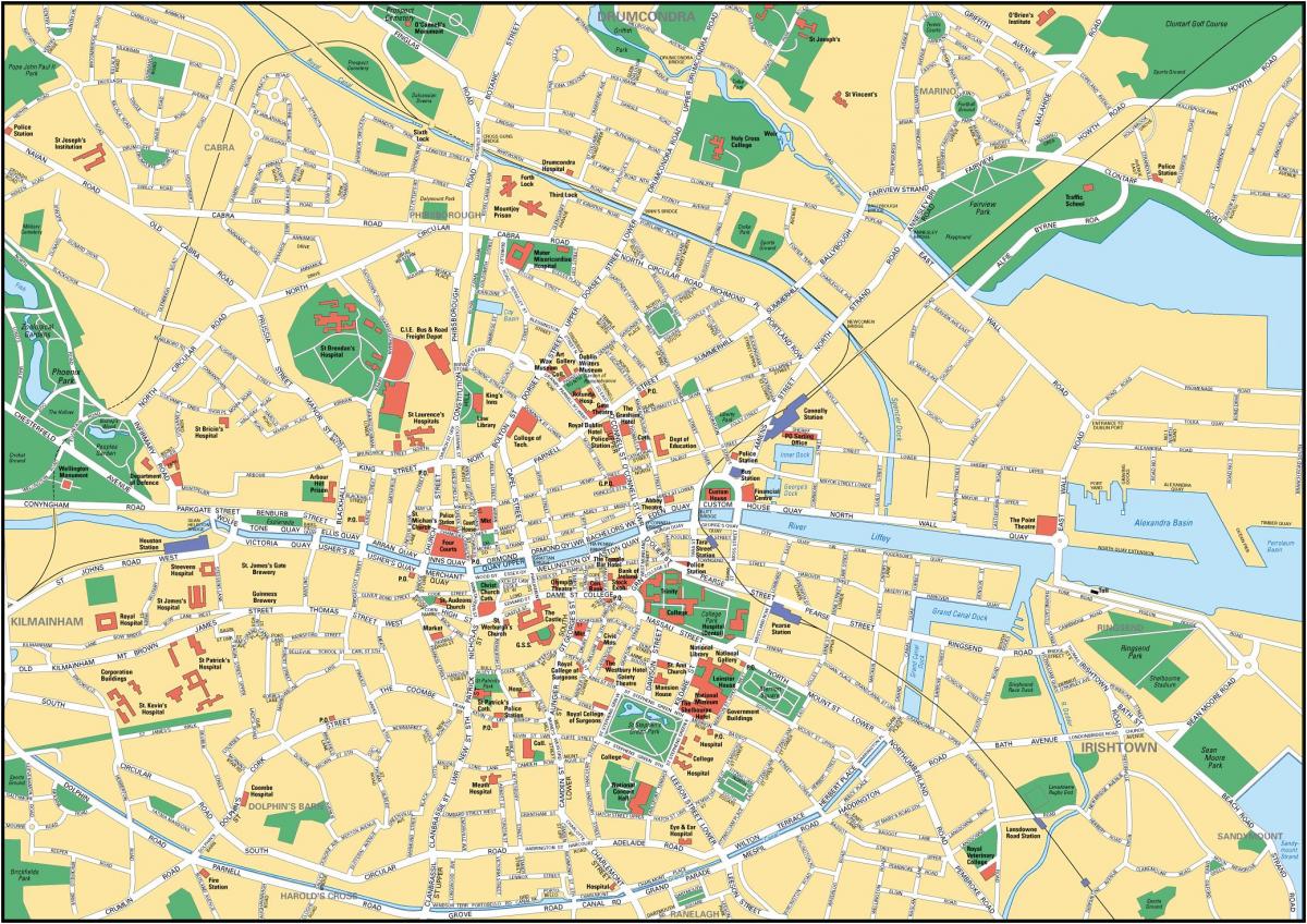 mappa della città di Dublino