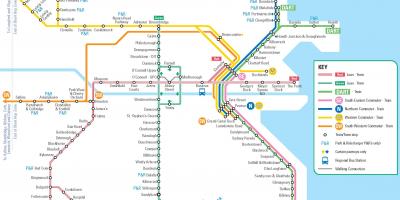 Mappa di DART stazioni di Dublino