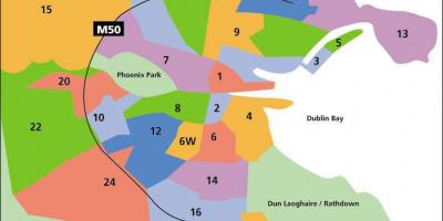 Mappa di Dublino aree