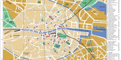 Mappa centro città di Dublino
